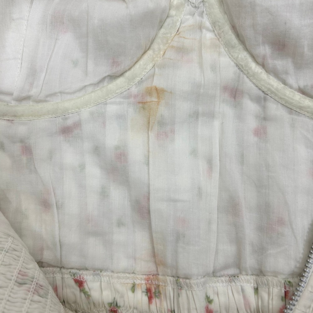 Avec Les Filles White Floral Corset Top W/Red Rose Print- NWT- See Description - Picture 6 of 6